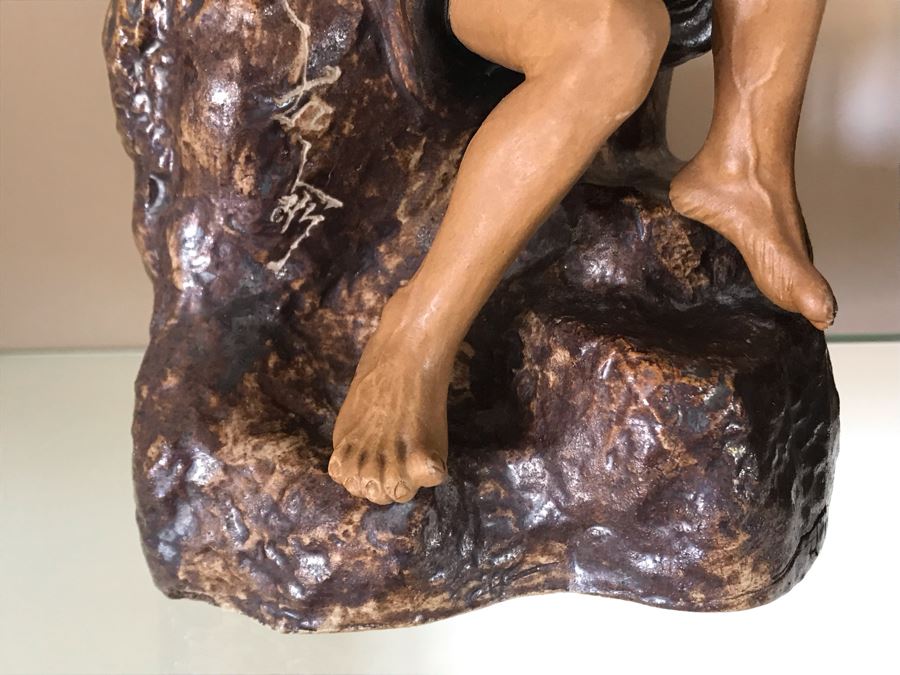 Vintage Chinese Mudmen Figurines Signed 8H - 3 Figurines Total [Photo 7]