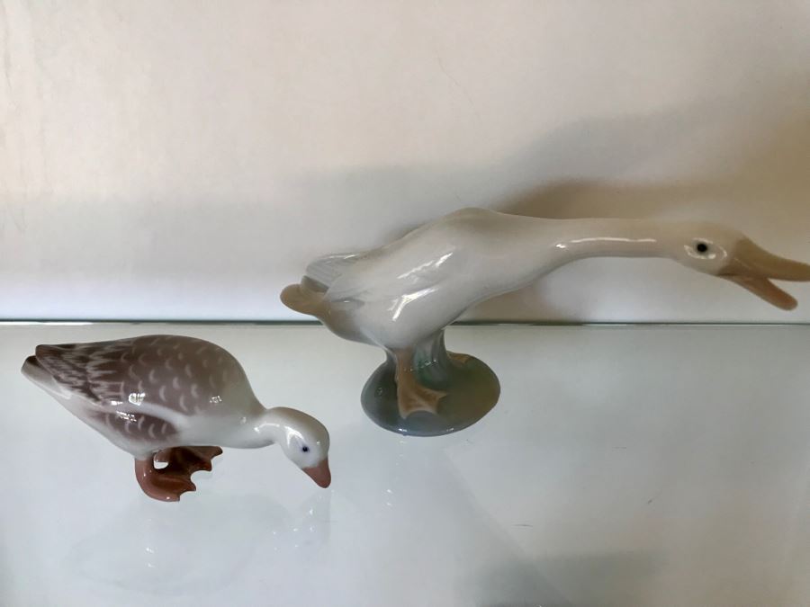 Lladro Goose Figurine 6.5W And B&B Denmark Duck Figurine 3.5W