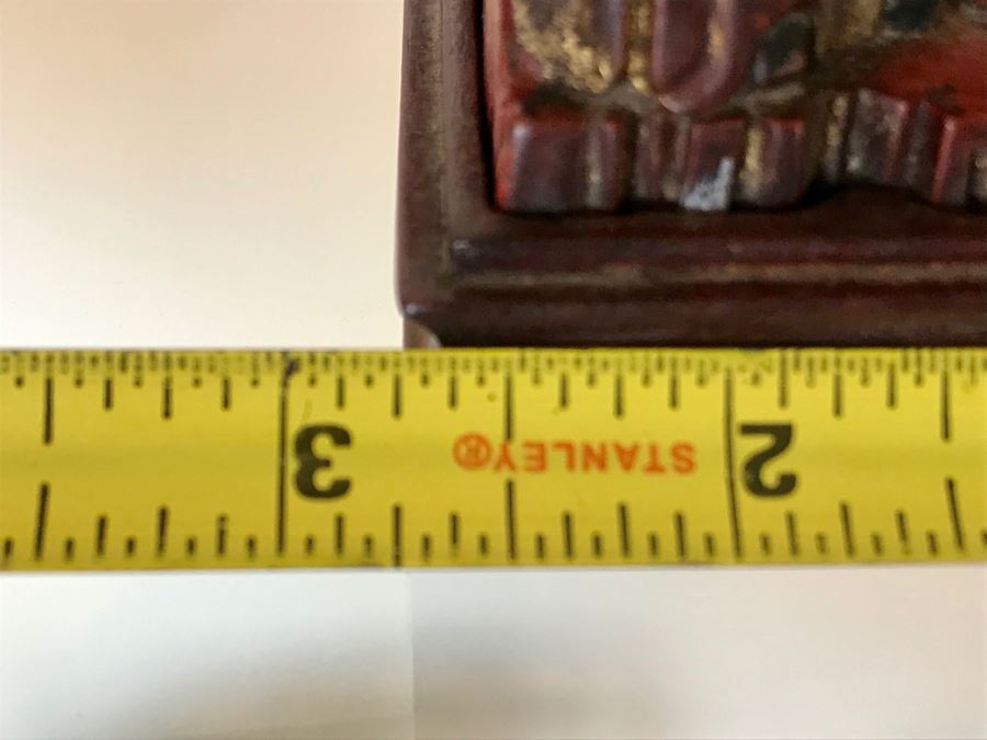 Vintage Wooden Carved Chinese Sculpture Seal With Stand 2.75W X 5H [Photo 12]