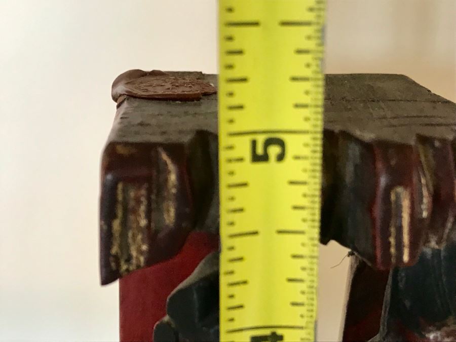Vintage Wooden Carved Chinese Sculpture Seal With Stand 2.75W X 5H [Photo 11]