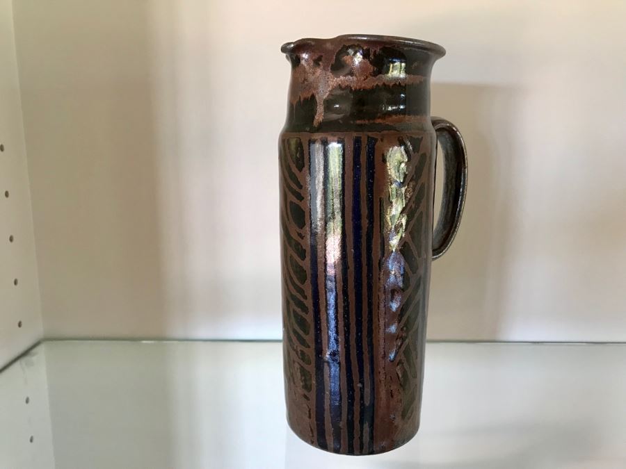 Signed Art Pottery Pitcher With Handle [Photo 2]