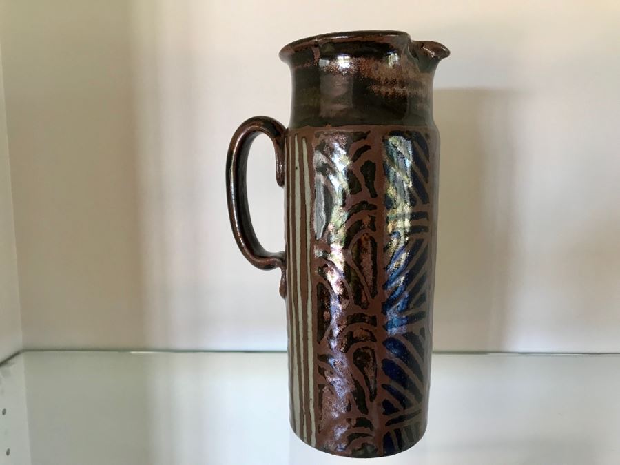 Signed Art Pottery Pitcher With Handle [Photo 4]