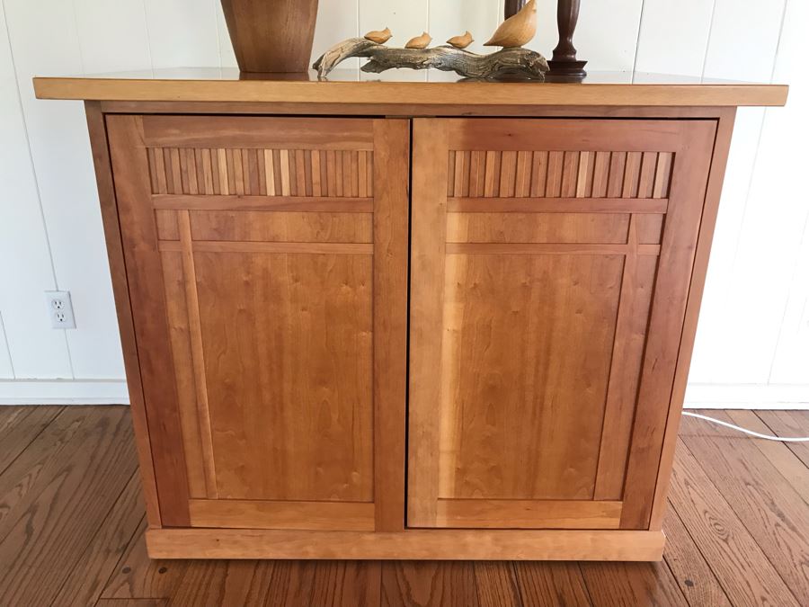 Wooden Arts & Crafts Style Cabinet With Casters 45W X 27D X 37H [Photo 1]