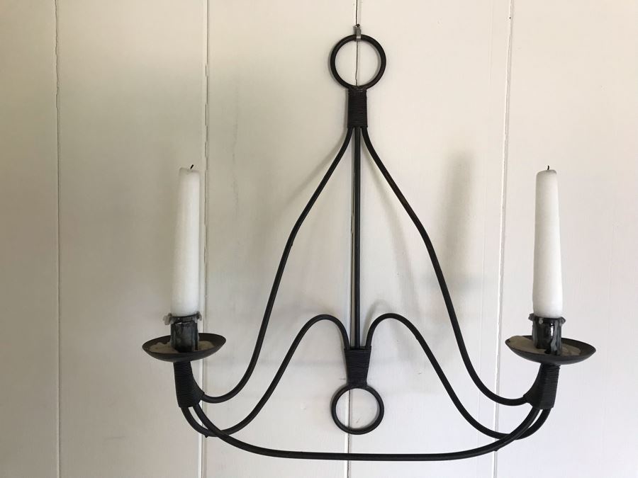 Pair Of Wrought Iron Wall Sconces 14W X 18H [Photo 3]