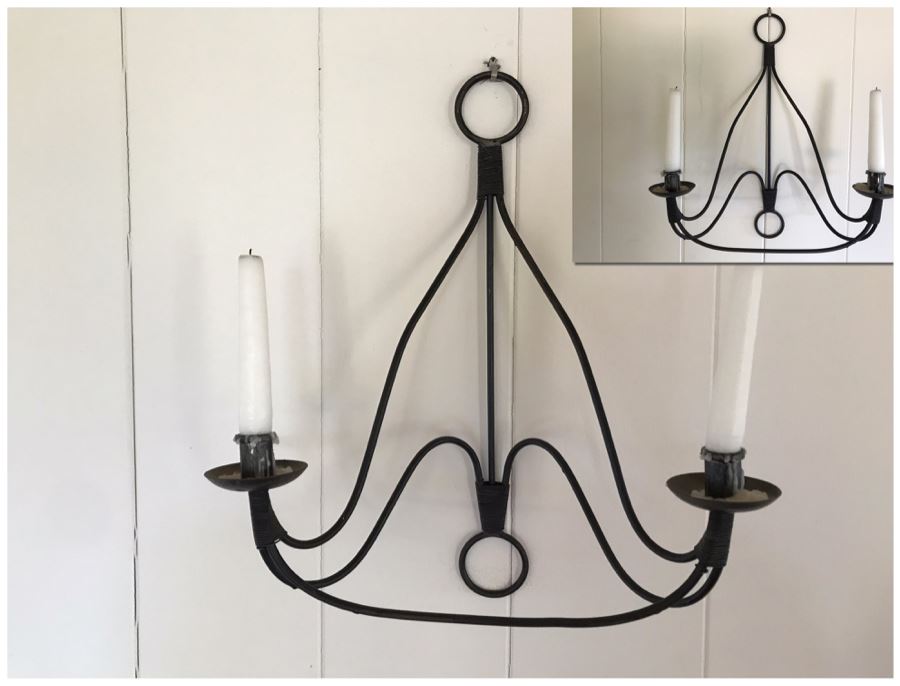 Pair Of Wrought Iron Wall Sconces 14W X 18H [Photo 1]