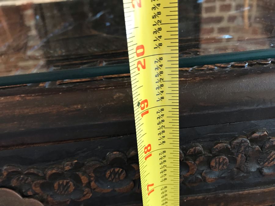 Vintage Chinese Relief Carved Wooden Chest Trunk 36W X 16D X 20H [Photo 17]