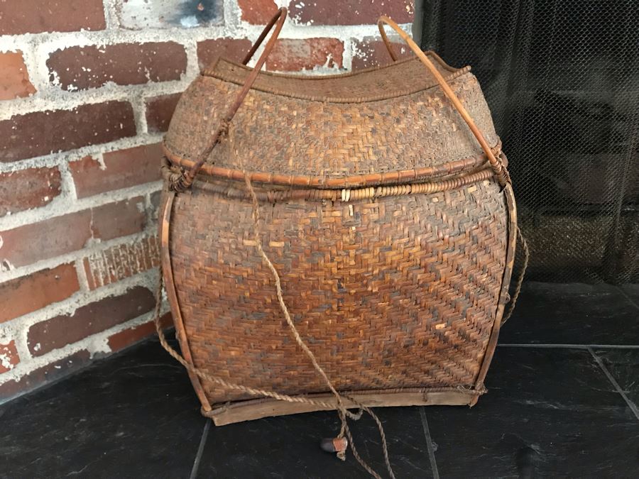 Vintage Chinese Handled Basket 19W X 13D X 22H [Photo 6]