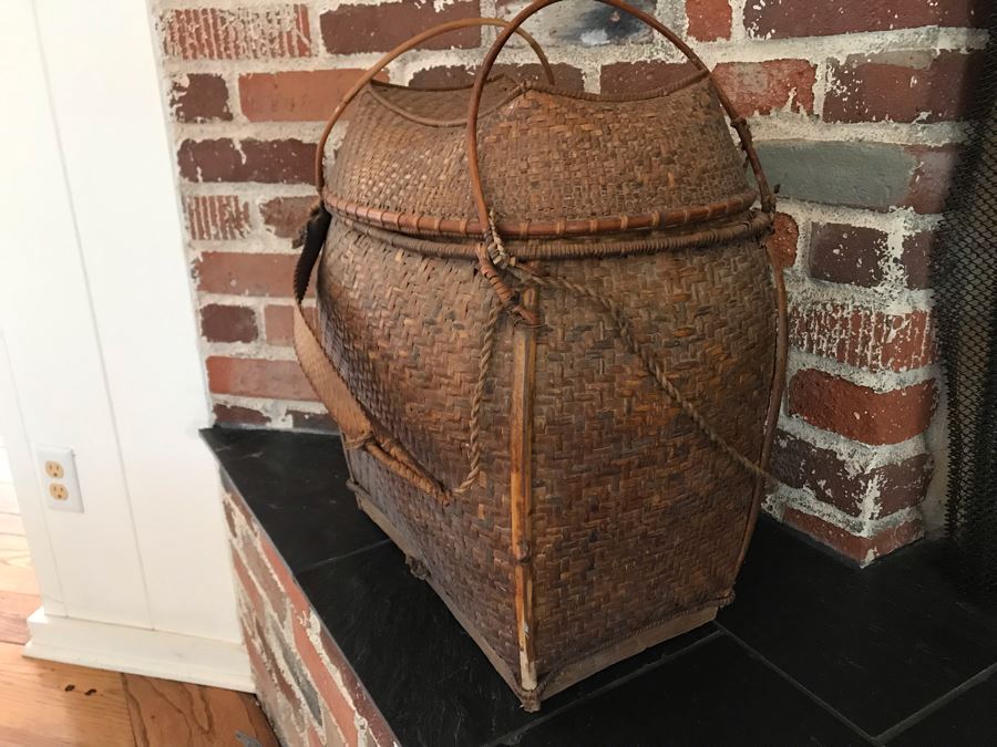 Vintage Chinese Handled Basket 19W X 13D X 22H [Photo 4]