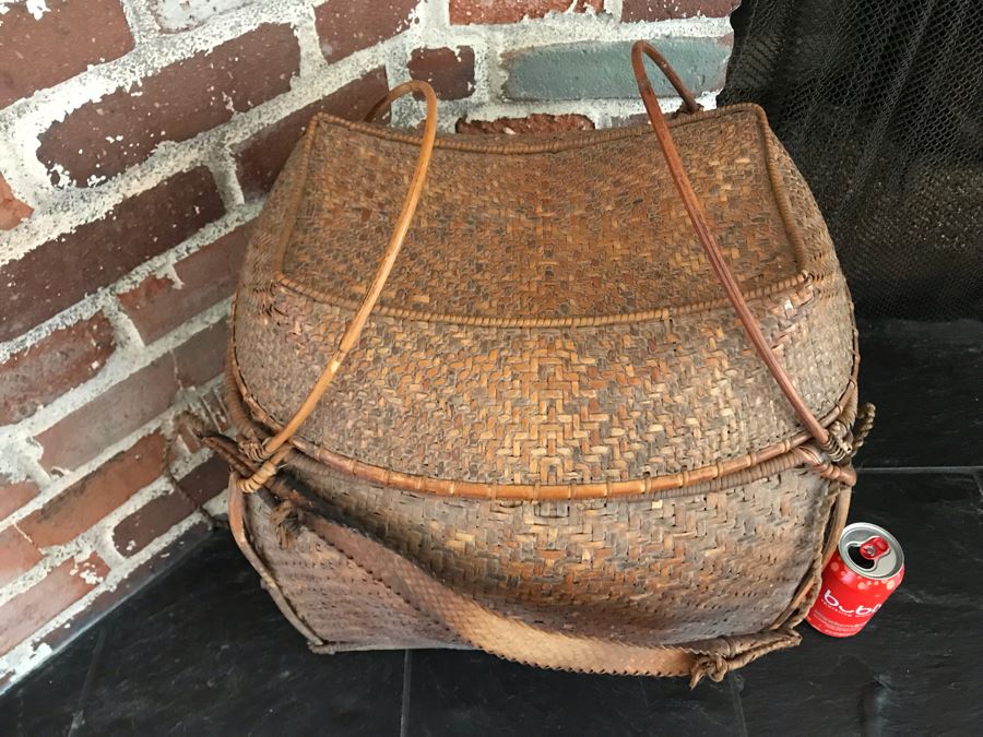 Vintage Chinese Handled Basket 19W X 13D X 22H [Photo 3]