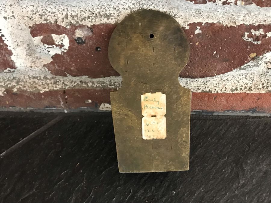 JUST ADDED - Old Stick Broom, Metal Cross Wall Hook, Old Cast Iron Tongs And Brass Wall Holder [Photo 9]