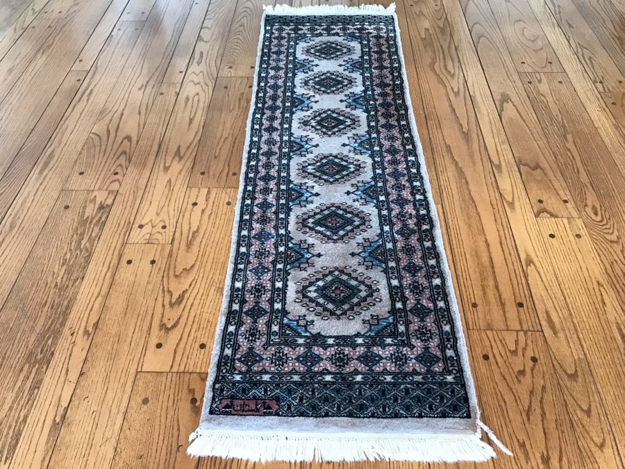 Signed Hand Knotted Wool Persian Runner Rug 24 X 80 [Photo 3]