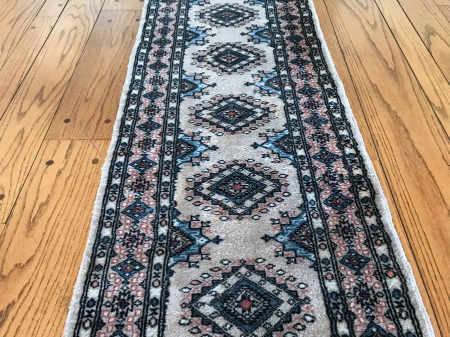 Signed Hand Knotted Wool Persian Runner Rug 24 X 80 [Photo 6]