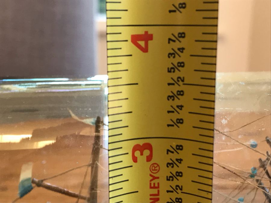 Vintage Wooden Ship Model In A Bottle 12W X 3.5H [Photo 13]