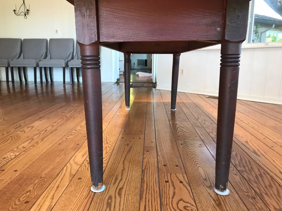 Antique 2-Plank Wooden Dining Table 84W X 27D X 29.5H [Photo 10]