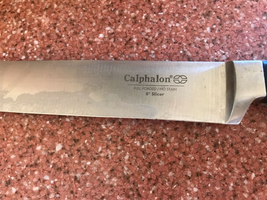 Knives Lot With Knife Holders Including Calphalon Knives And Flint Knives [Photo 9]