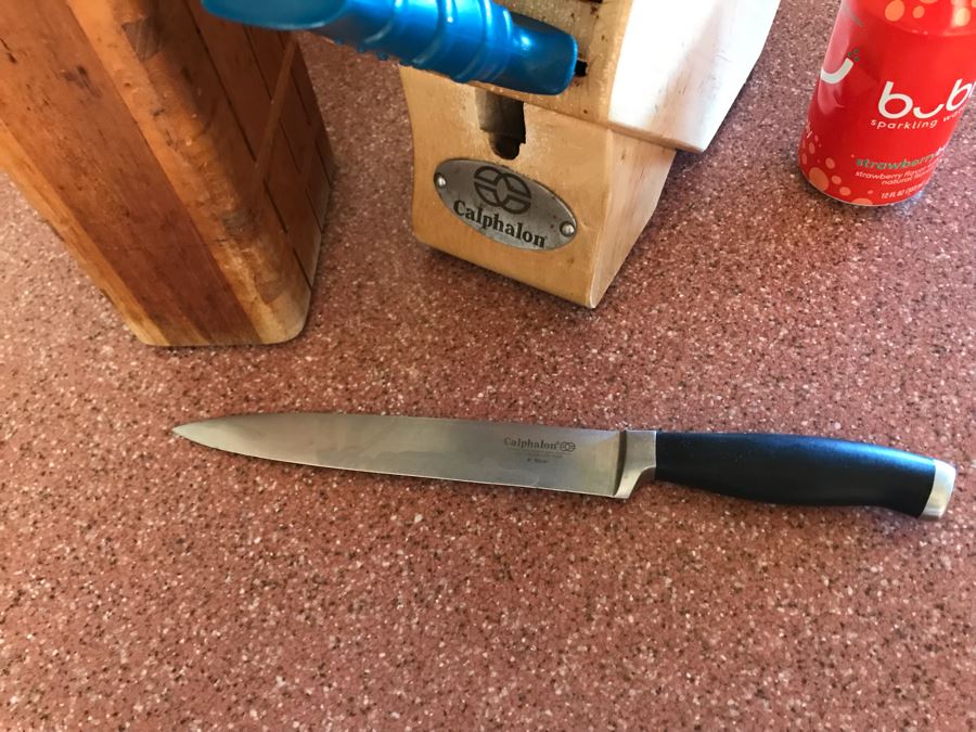 Knives Lot With Knife Holders Including Calphalon Knives And Flint Knives [Photo 8]