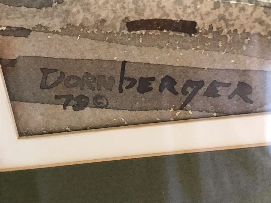 Vintage 1979 Original Watercolor Painting By Dornberger 9W X 14.5H [Photo 3]