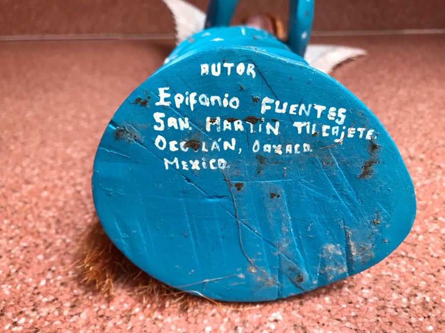 Signed Oaxaco, Mexico Hand Painted Wooden Angel Figurine 12W X 7D X 18H [Photo 7]