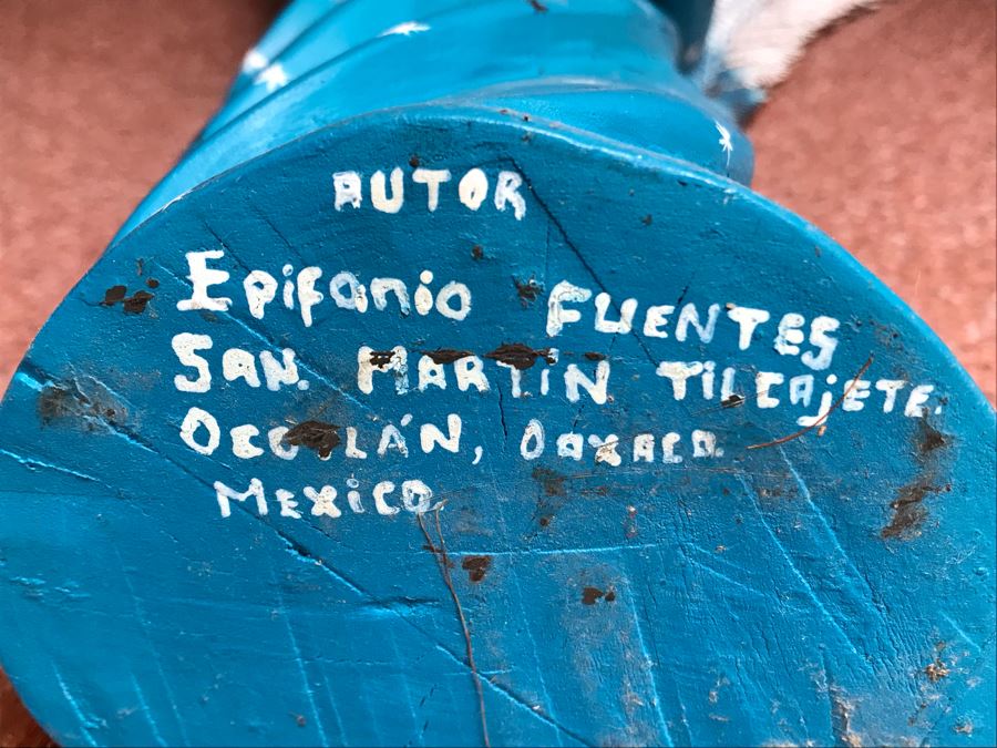 Signed Oaxaco, Mexico Hand Painted Wooden Angel Figurine 12W X 7D X 18H [Photo 8]