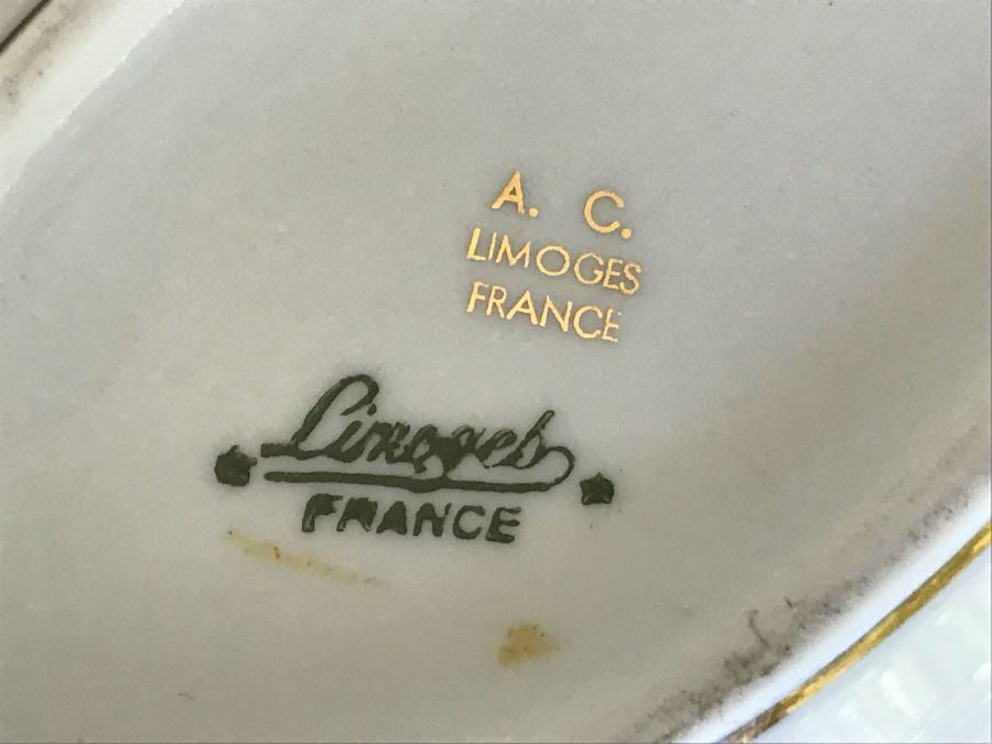 Limoges France Porcelain Lidded Box 5W X 3D X 2H