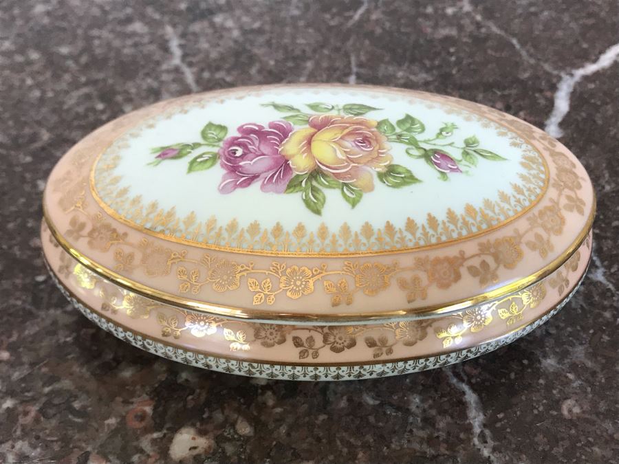 Limoges France Porcelain Lidded Box 5W X 3D X 2H [Photo 2]
