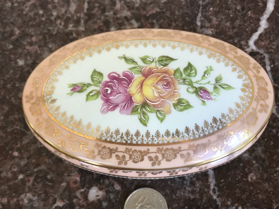 Limoges France Porcelain Lidded Box 5W X 3D X 2H [Photo 4]