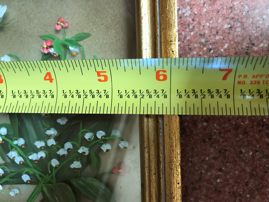 Original Oil Painting Multi-Layer Glass 3-D Painting Of Bee Approaching Flowers By Edmond J. Nogar 6W X 7H [Photo 12]