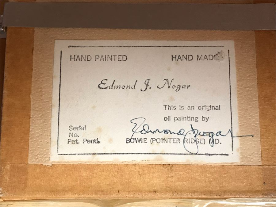 Original Oil Painting Multi-Layer Glass 3-D Painting Of Bee Approaching Flowers By Edmond J. Nogar 6W X 7H [Photo 2]