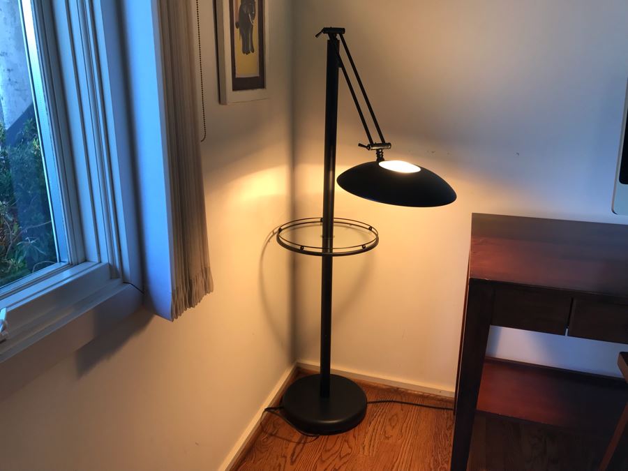 Floor Lamp With Glass Drink Table