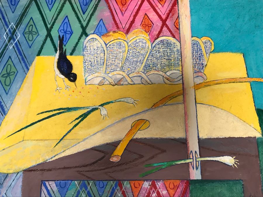 1972 Original Painting By Frank Dininno Titled 'Still Life With Onions' 36 X 27 [Photo 11]