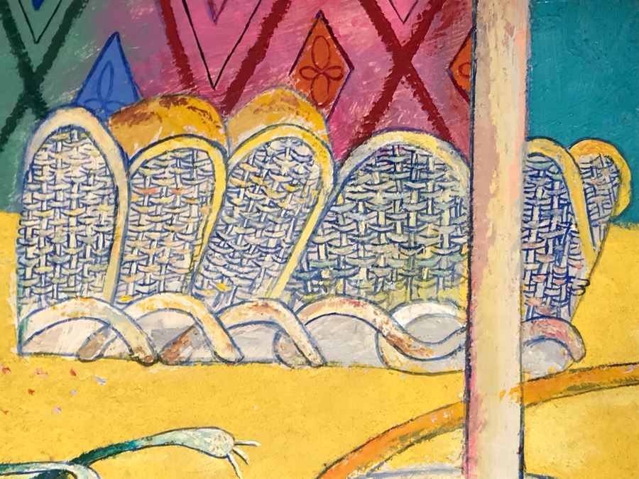 1972 Original Painting By Frank Dininno Titled 'Still Life With Onions' 36 X 27 [Photo 8]