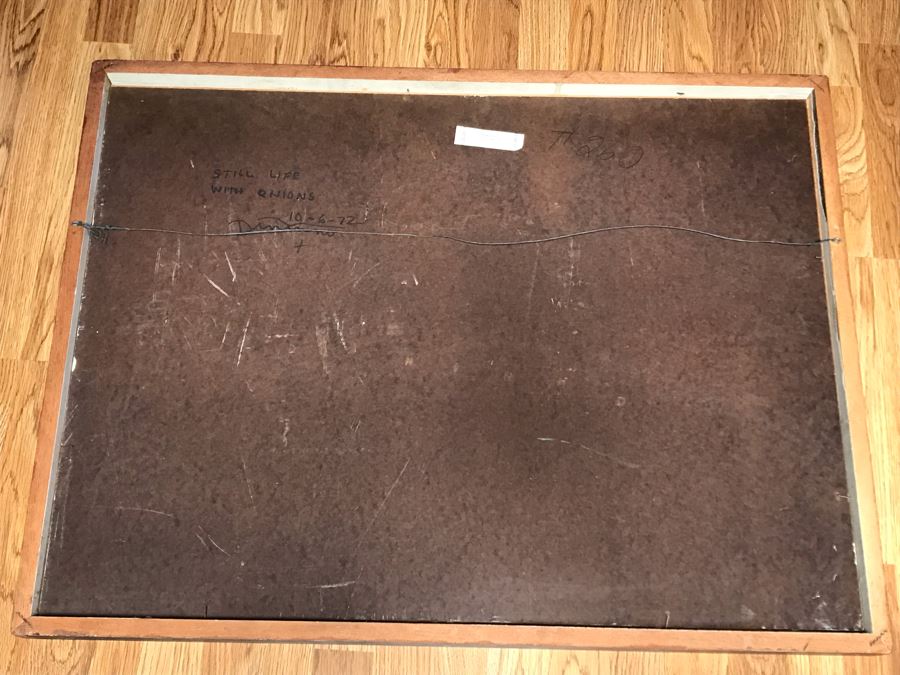 1972 Original Painting By Frank Dininno Titled 'Still Life With Onions' 36 X 27 [Photo 20]