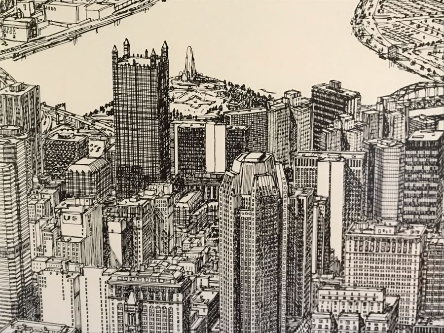 Nevin Robinson Golden Triangle, Pittsburgh, PA Framed Print 41 X 30 [Photo 8]