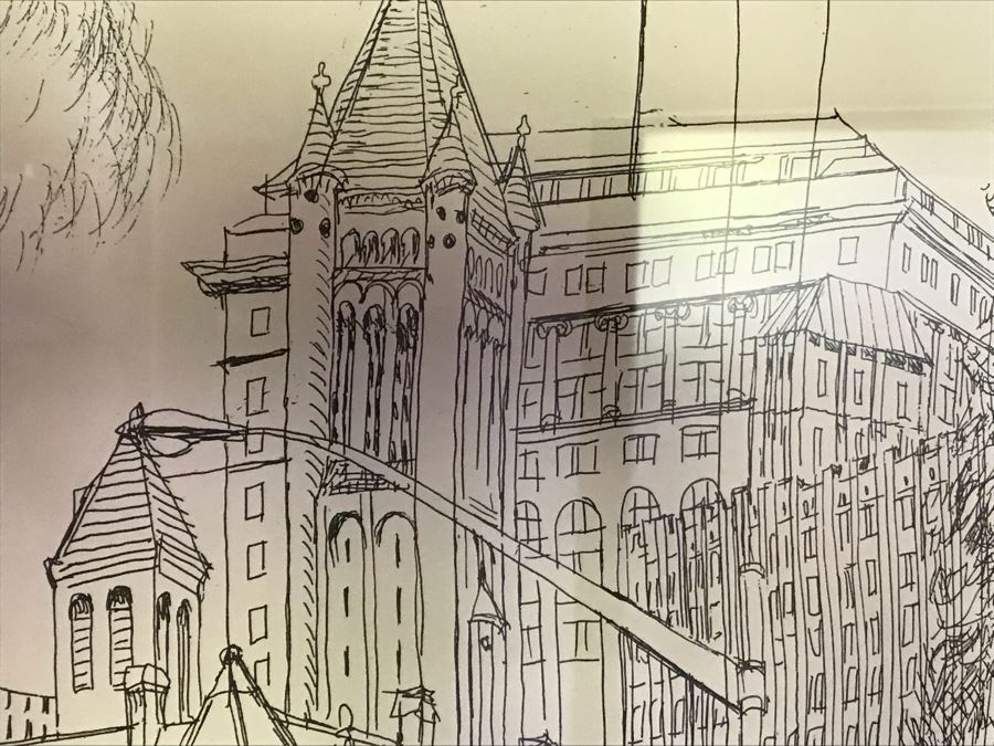 Vintage 1976 Limited Edition Print Titled 'Entrance To Downtown Pittsburgh' Hand Signed By Henry Koerner 101 Of 200 - 22 X 26 [Photo 8]