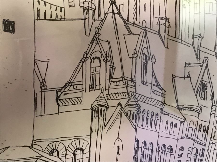 Vintage 1976 Limited Edition Print Titled 'Entrance To Downtown Pittsburgh' Hand Signed By Henry Koerner 101 Of 200 - 22 X 26 [Photo 7]