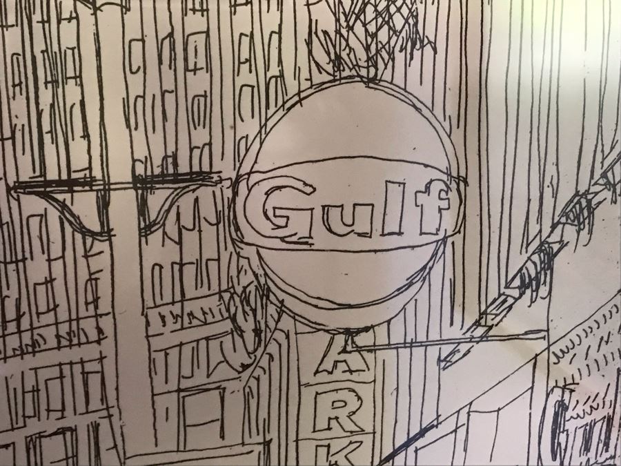 Vintage 1976 Limited Edition Print Titled 'Entrance To Downtown Pittsburgh' Hand Signed By Henry Koerner 101 Of 200 - 22 X 26 [Photo 4]