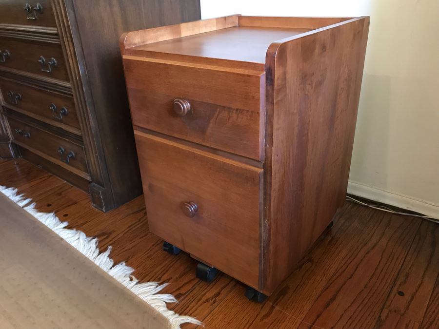 Ethan Allen Wooden File Cabinet On Casters 16W X 18D X 24H [Photo 1]