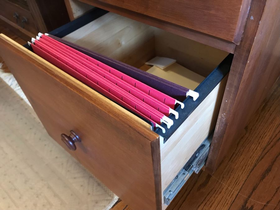 Ethan Allen Wooden File Cabinet On Casters 16W X 18D X 24H [Photo 5]