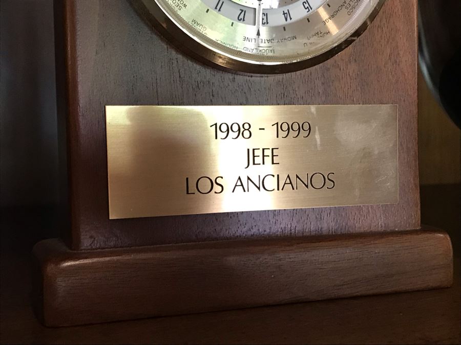 Footed Silverplate Bowl, Silverplate Goblet And World Clock [Photo 3]