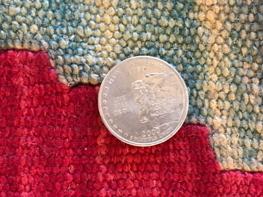 Vintage Hand Knotted Wool Geometric Pattern Rug 23 X 36 [Photo 9]