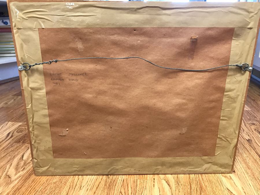 Vintage 1981 Original Mixed Media Artwork By Irene Jellinek Titled 'Canyon Song' 20W X 16H [Photo 19]