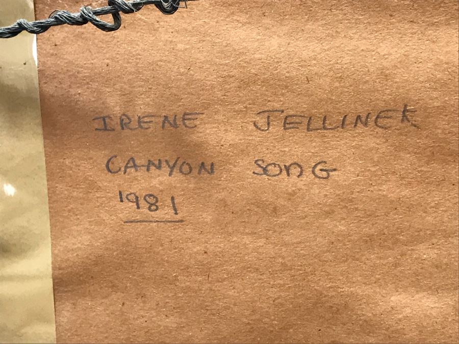 Vintage 1981 Original Mixed Media Artwork By Irene Jellinek Titled 'Canyon Song' 20W X 16H [Photo 17]