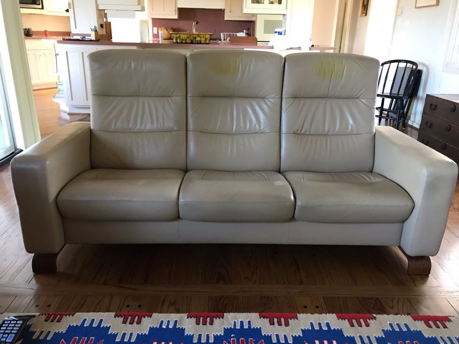 Stressless Modernist Reclining Leather 3-Seat Sofa 78W X 30D X 40H [Photo 11]