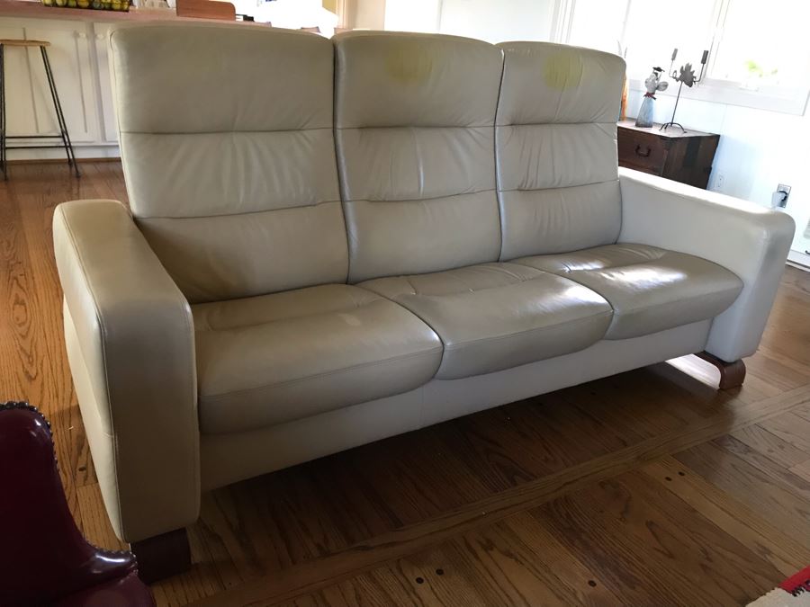 Stressless Modernist Reclining Leather 3-Seat Sofa 78W X 30D X 40H [Photo 12]