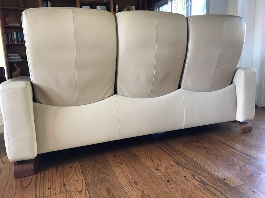 Stressless Modernist Reclining Leather 3-Seat Sofa 78W X 30D X 40H [Photo 10]