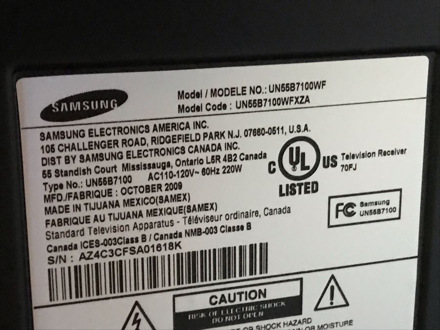 SAMSUNG 55' 1080p LED HDTV Model UN55B7100WF With Remote [Photo 13]