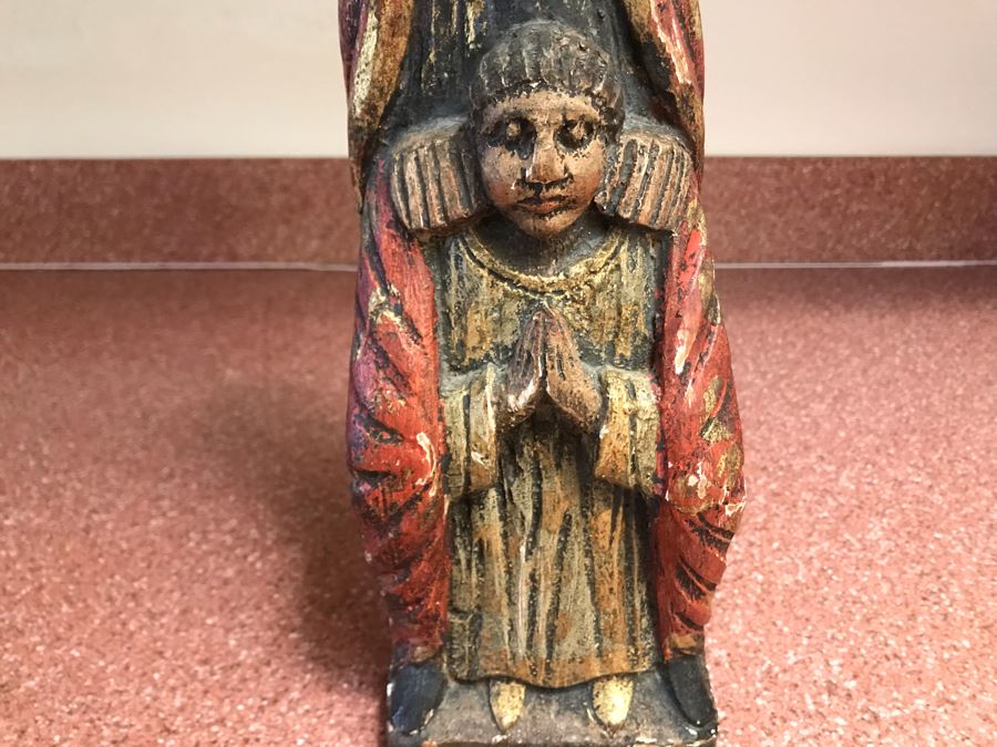 Hand Carved Wooden Religious Sculpture Made In Spain 18H [Photo 3]
