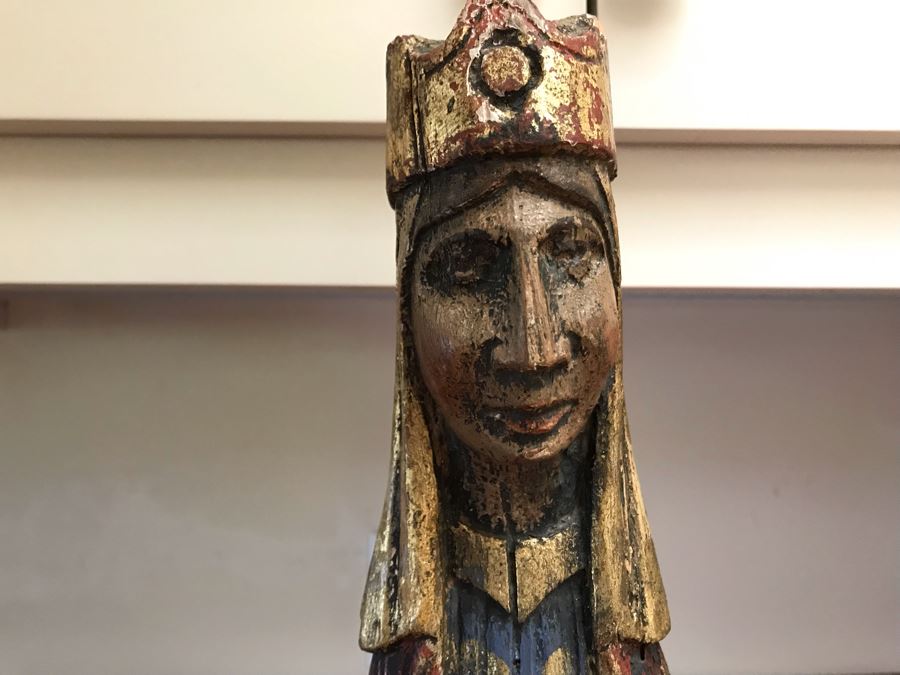 Hand Carved Wooden Religious Sculpture Made In Spain 18H [Photo 4]