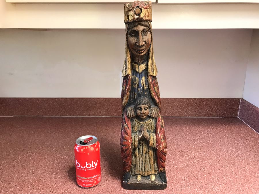 Hand Carved Wooden Religious Sculpture Made In Spain 18H [Photo 1]