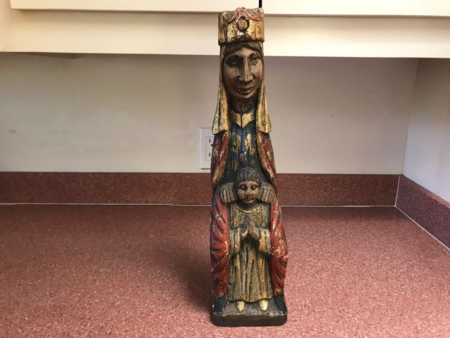 Hand Carved Wooden Religious Sculpture Made In Spain 18H [Photo 8]